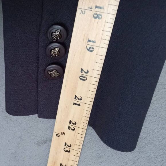 Graphic Mode Jacket Blazer Women US Large Black Lined Decorative Button - Picture 8 of 9